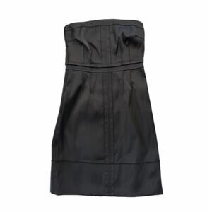 Juicy Couture Black Y2K Chic Satin Classy Night Out Simple Strapless Mini Dress